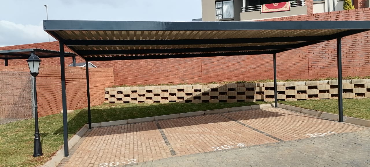Pitched A-frame carport installed by Pronet Shadeports and Carports Gauteng