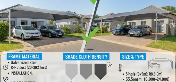 Shadenet Carport Cost in Pretoria 2026