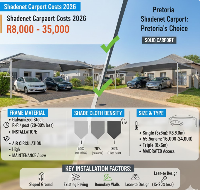 Shadenet Carport Cost in Pretoria 2026