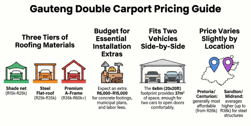 How Much Does It Cost to Install a 20×20 Carport in Gauteng?