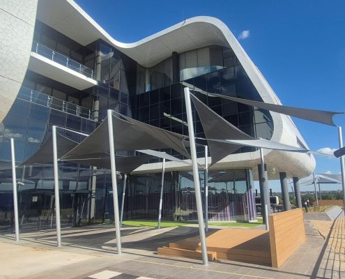Commercial shade sail installed by Pronet Shadeports and Carports Gauteng