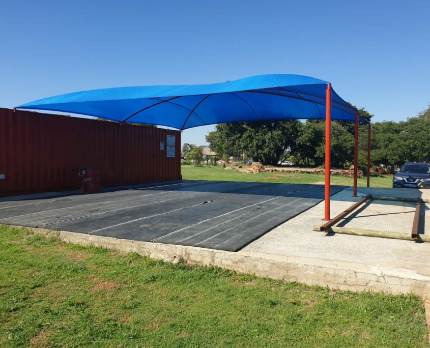 Dome barrel shadeport installed by Pronet Shadeports and Carports Gauteng