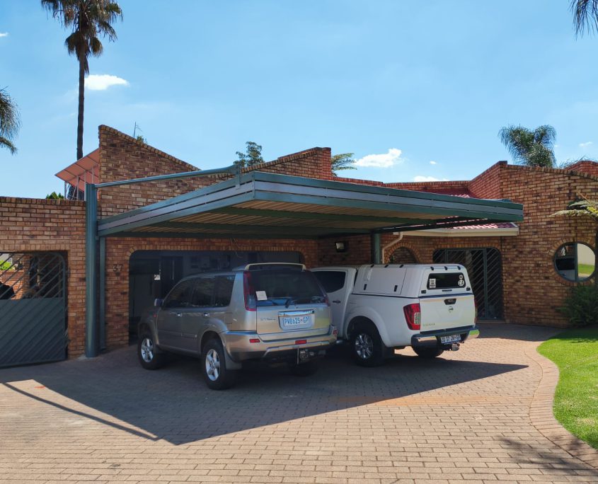 Double steel carport installation