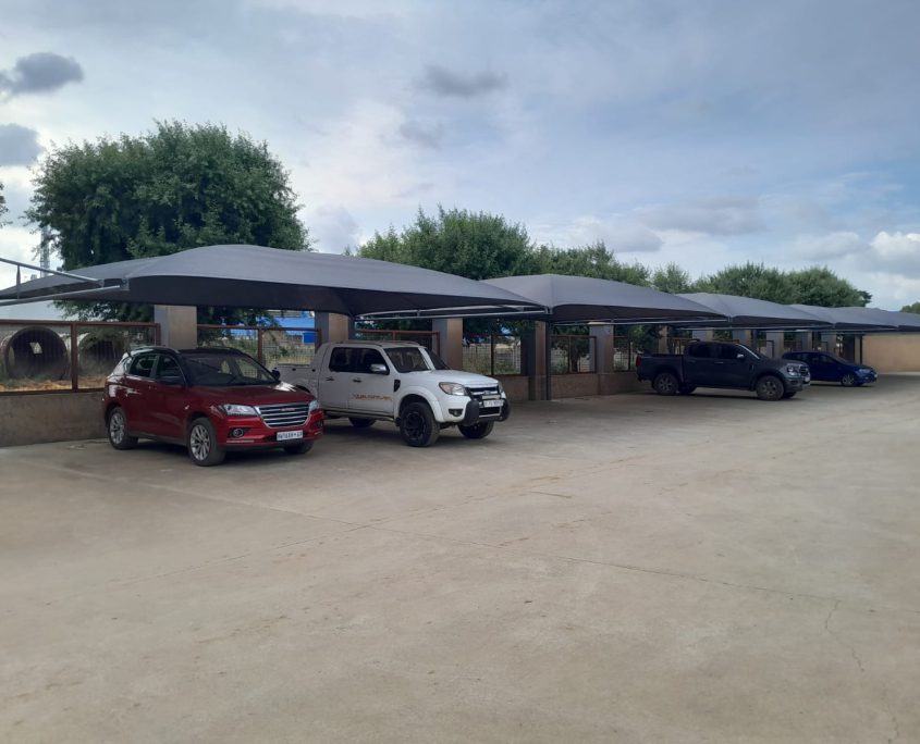 Standard 4-pole shadeport installed by Pronet Shadeports and Carports Gauteng
