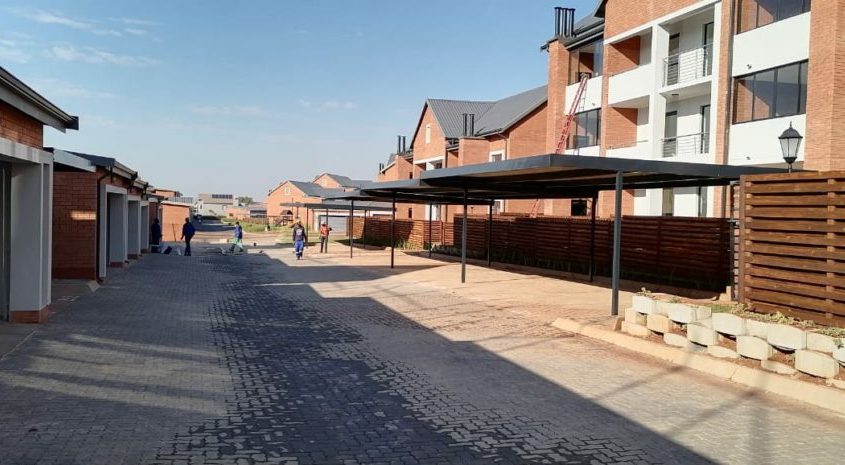 Steel carport with IBR roof sheeting