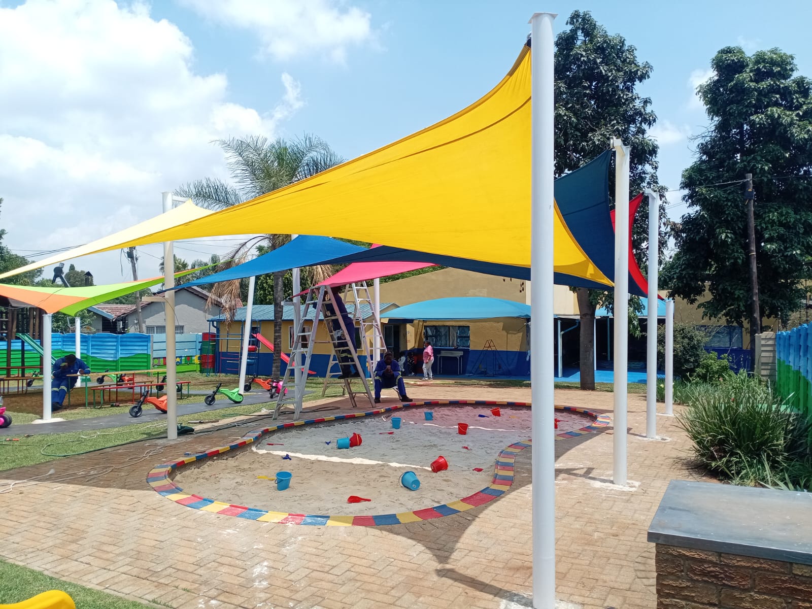 Completed shade net carport Gauteng driveway