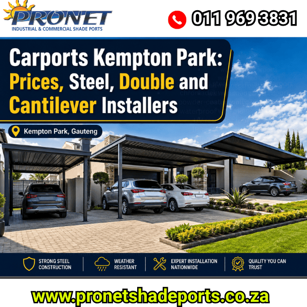 Carports Kempton Park: Prices, Steel, Double and Cantilever Installers